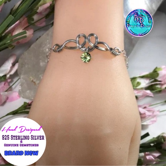 Peridot Bracelet- The Pixie Dust Peridot Sterling Silver Bracelet - Picture 1 of 7